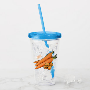 Vaso Acrílico Ilustracion personalizado de zanahoria