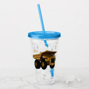 Vaso Acrílico Ilustracion personalizado del camión de altura
