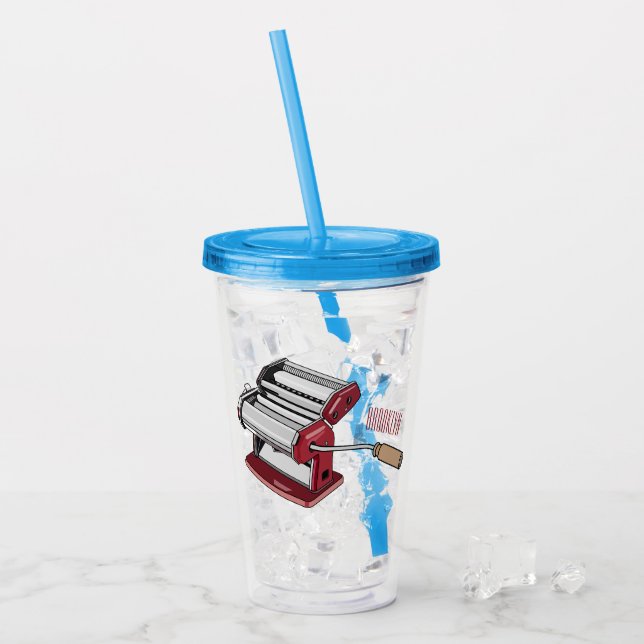 Vaso Acrílico Ilustracion personalizado fabricante de pasta (Anverso (hielo))