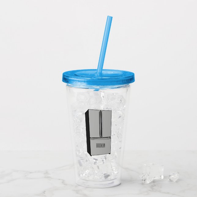 Vaso Acrílico Ilustracion personalizado frigorífico de puerta fr (Reverso (hielo))