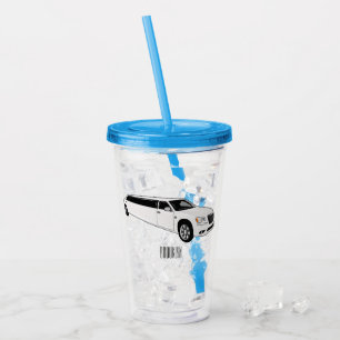 Vaso Acrílico Ilustracion personalizado limusina