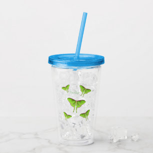 Vaso Acrílico Ilustracion personalizado Luna Moth
