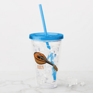 Vaso Acrílico Ilustracion personalizado Mandolin