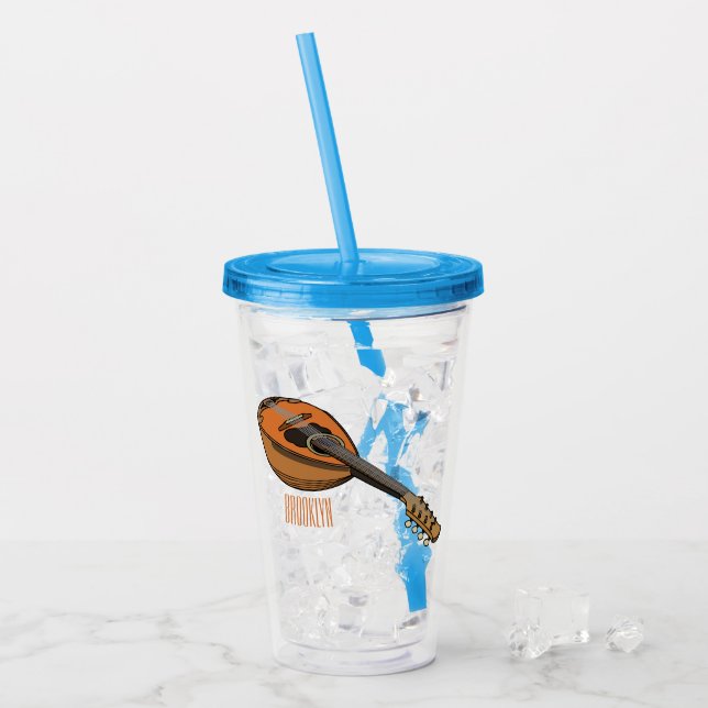 Vaso Acrílico Ilustracion personalizado Mandolin (Anverso (hielo))