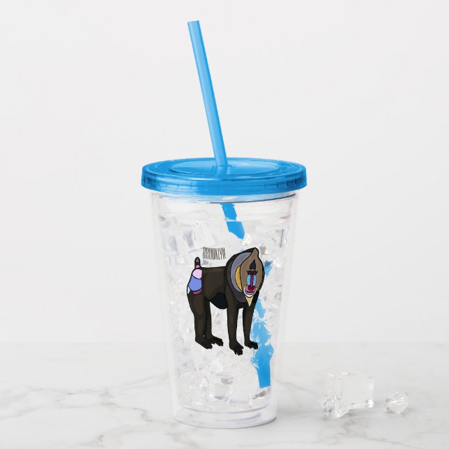 Vaso Acrílico Ilustracion personalizado Mandrill (Anverso (hielo))