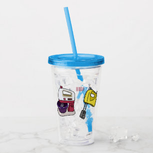 Vaso Acrílico Ilustracion personalizado mezclador