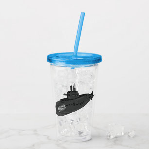 Vaso Acrílico Ilustracion personalizado submarino