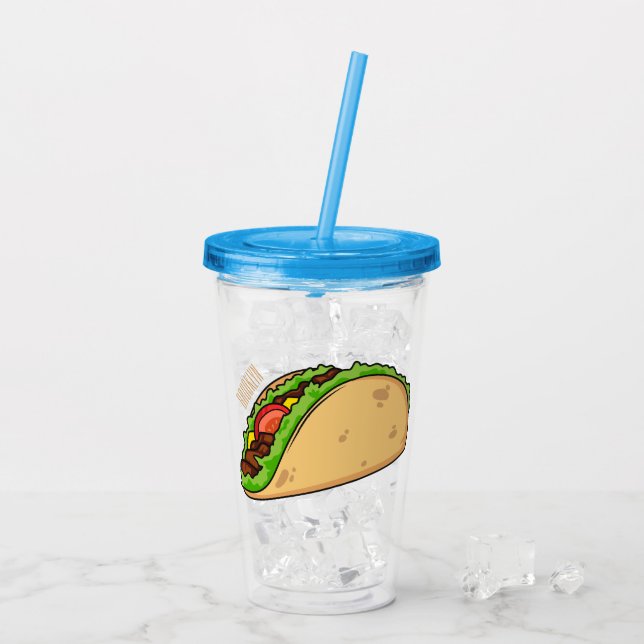 Vaso Acrílico Ilustracion personalizado Taco (Reverso (hielo))