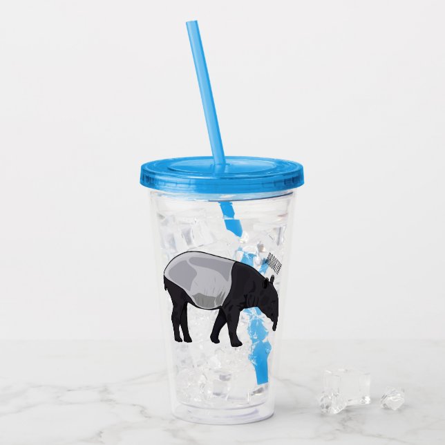 Vaso Acrílico Ilustracion personalizado Tapir (Anverso (hielo))