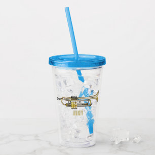 Vaso Acrílico Ilustracion personalizado Trumpet