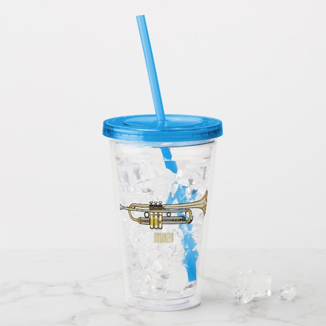 Vaso Acrílico Ilustracion personalizado Trumpet (Anverso (hielo))