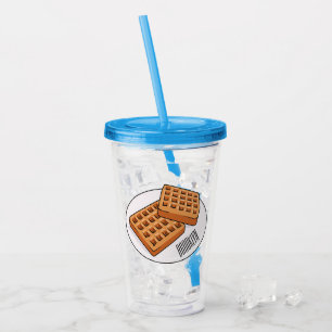 Vaso Acrílico Ilustracion Waffle personalizado