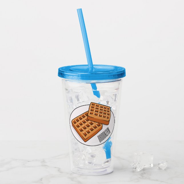 Vaso Acrílico Ilustracion Waffle personalizado (Anverso (hielo))