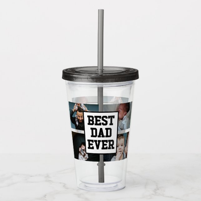 Vaso Acrílico Imagen de la foto del Personalizado Black White Be (Anverso)