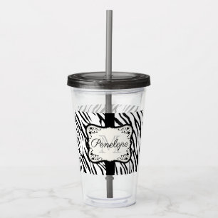 Vaso Acrílico Impresión Cebra Cuta