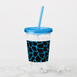 Vaso Acrílico Impresión de jirafa azul