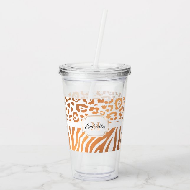 Vaso Acrílico Impresión de plomo / impresión de cebra (Reverso)