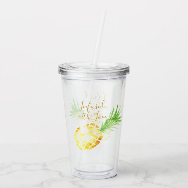 Vaso Acrílico Infectada con Personalizable Love Pineapple (Reverso)