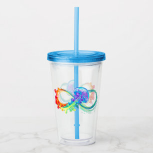 Vaso Acrílico Infinidad con las medusas del arcoiris