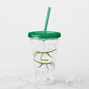 Vaso Acrílico Insectos de palos verdes con caras felices persona