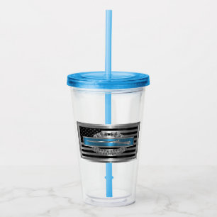 Vaso Acrílico Insignia de combate a infantería en bandera estado