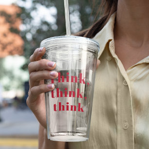 Vaso Acrílico Inspiración Positiva Red Think Think Think Think C