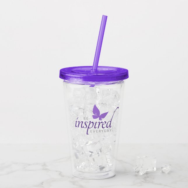 Vaso Acrílico Inspirador inspirarse en la mariposa cotidiana (Reverso (hielo))