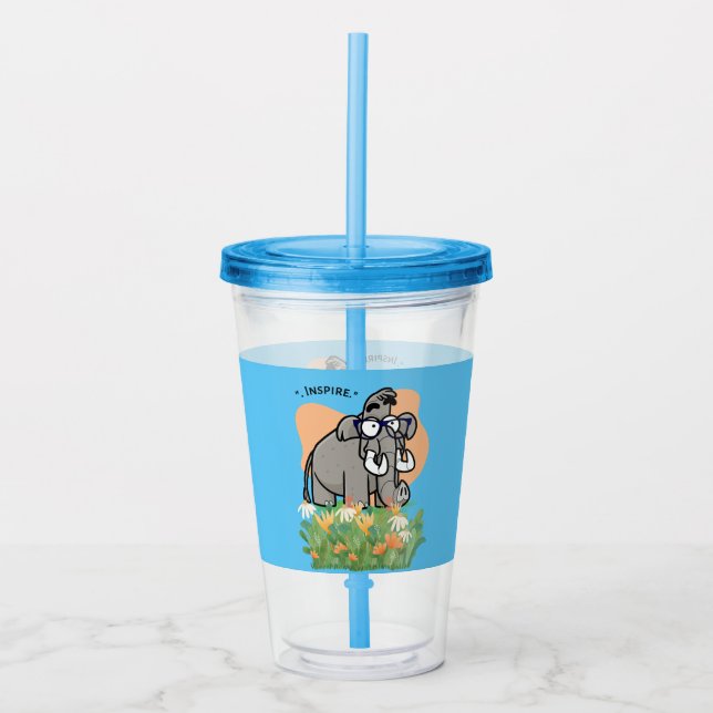 Vaso Acrílico inspirar elefante (Anverso)