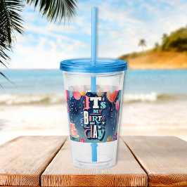 Vaso Acrílico Invitación a la fiesta de cumpleaños