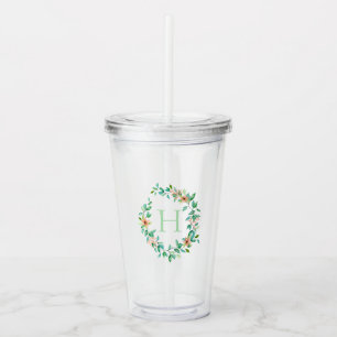 Vaso Acrílico Isla de las hojas del mar Botánico Monograma de la