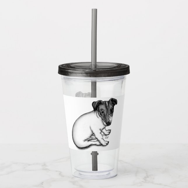 Vaso Acrílico Jack Russell Puppy de 10 semanas de edad (Anverso)