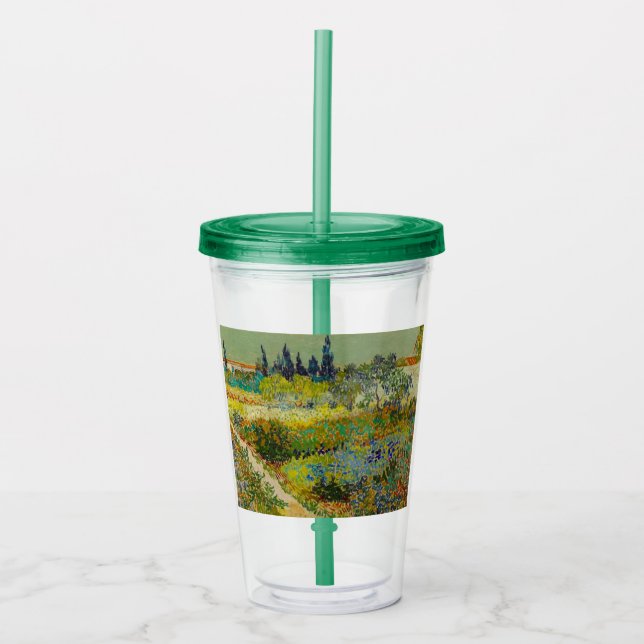 Vaso Acrílico Jardín Vincent Van Gogh en Arles (Anverso)