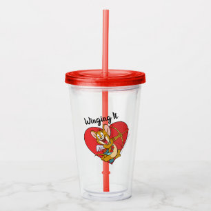 Vaso Acrílico Jerry Mouse vestido como Valentine Cupido