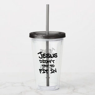 Vaso Acrílico Jesús No Traté de Encajar Graffiti Grunge Divertid