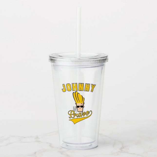 Vaso Acrílico Johnny Bravo Collegiate Gráfico (Anverso)