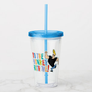 Vaso Acrílico Johnny Bravo - ¡Haz El Mono Conmigo!