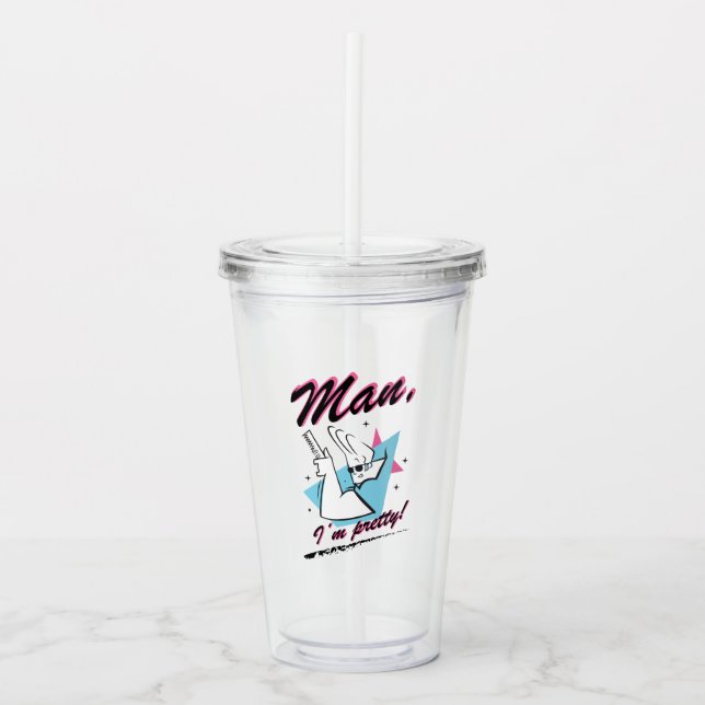 Vaso Acrílico Johnny Bravo - Man I m Retro Graphic (Anverso)