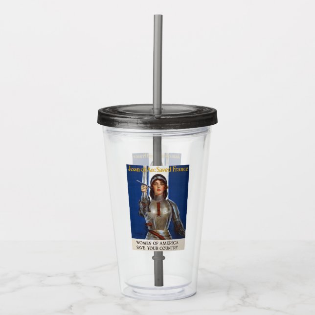 Vaso Acrílico Juana de Arco: La Doncella de Orleans, Heroína Cab (Anverso)