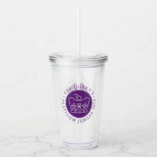Vaso Acrílico Jubileo platino de Reina