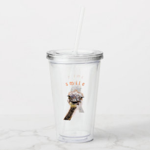 Vaso Acrílico Jugador acrílico Tumbler feliz avestruz - sonrisa