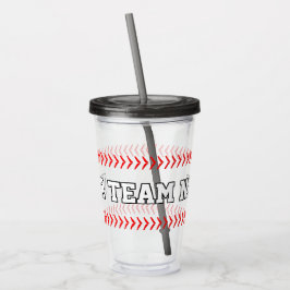 Vaso Acrílico Jugador de béisbol, entrenador o fanático nombre d