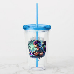 Vaso Acrílico Jugador de Videojuegos