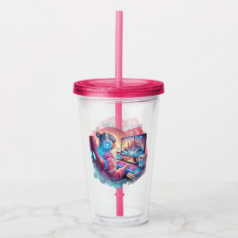 Vaso Acrílico Jugador de videojuegos infantil