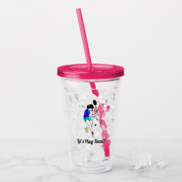 Vaso Acrílico Jugadora de tenis femenina retro con texto