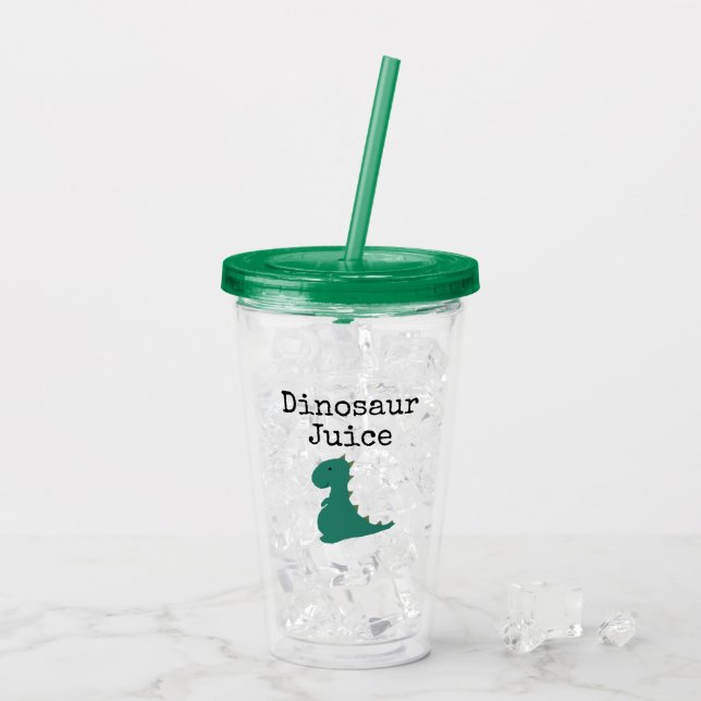 Vaso Acrílico Jugo de dinosaurio (Reverso (hielo))