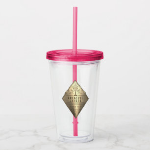 Vaso Acrílico "Jugos creativos" de difusor de chatarra
