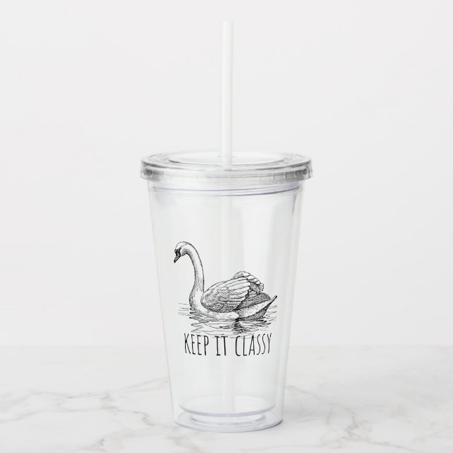 Vaso Acrílico Keep It Classy Elegant Swan (Anverso)