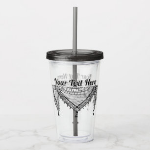 Vaso Acrílico Keffiyeh palestino Scarf tejido tradicional