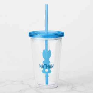 Vaso Acrílico Kids Blue Bunny Silhouette Personalized Cute