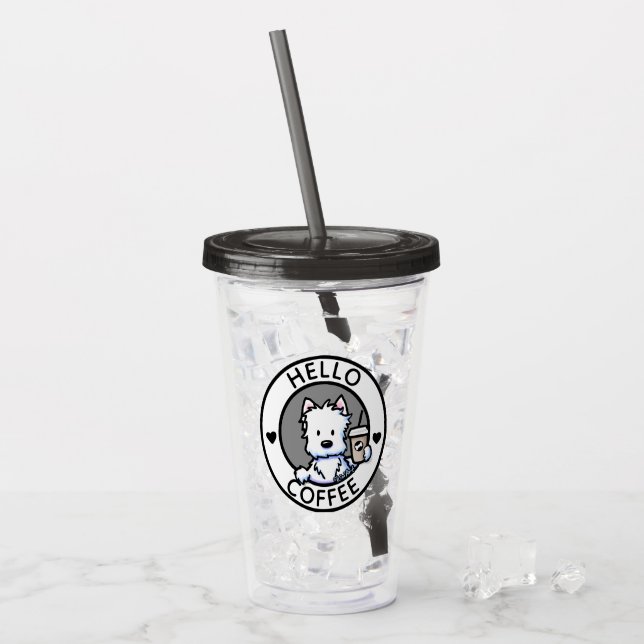 Vaso Acrílico KiniArt Café Lover Tumbler de acrílico occidental (Anverso (hielo))